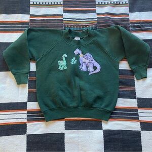 Vintage 90’s Fruit of the Loom Forest Green Graphic Crewneck Sweater. Sz 7. USA